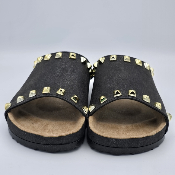 NWOT Dirty Laundry by Chinese Laundry Qiana Slide Sandals, Black/Gold Studs Sz 6 - Picture 3 of 9